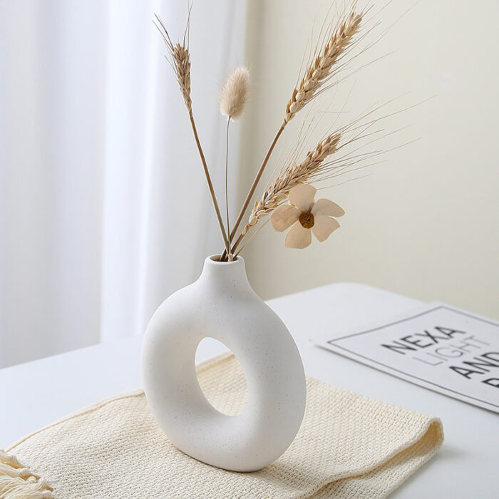 Pure White Ceramic Blossom Vase - Image 4