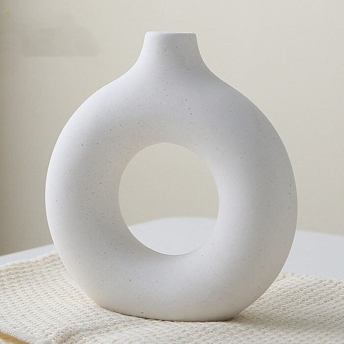 Pure White Ceramic Blossom Vase - Image 3