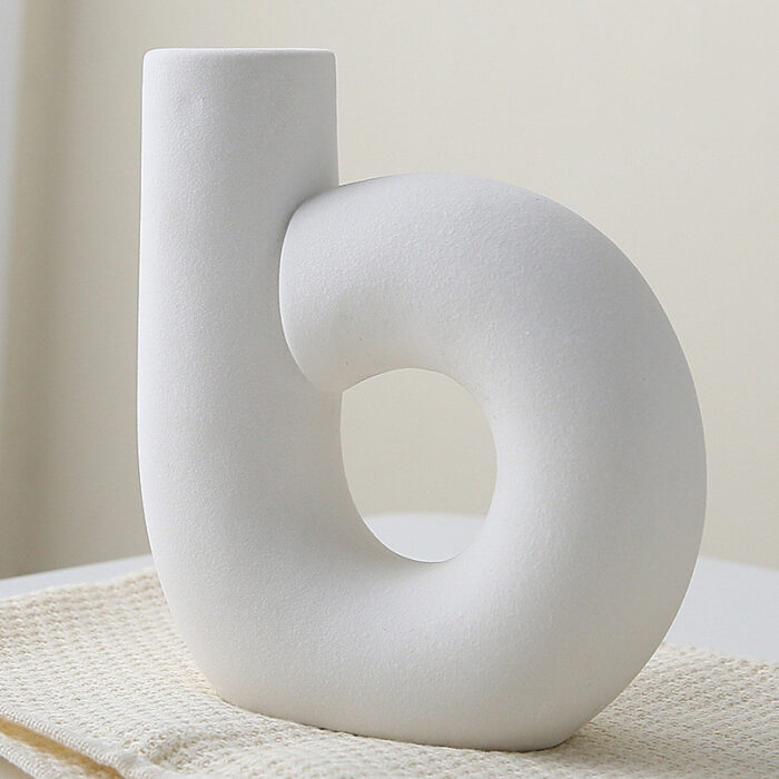 Pure White Ceramic Blossom Vase - Image 6