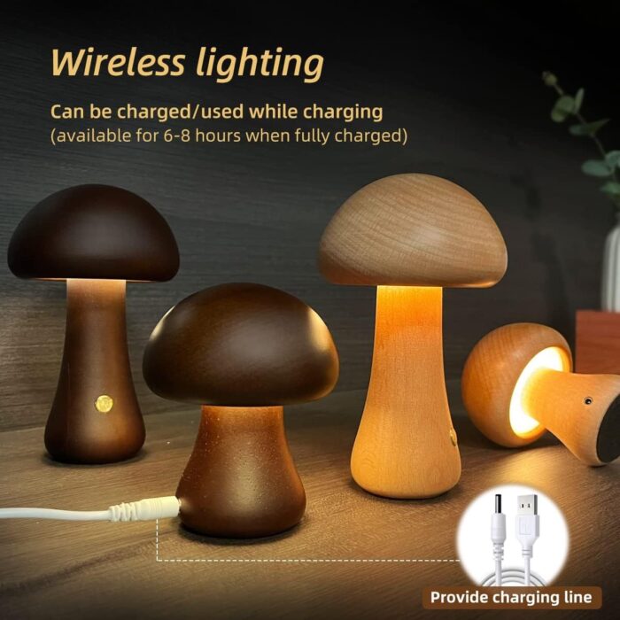 ForestGlow™ Wooden Mushroom LED Lamp - Image 4