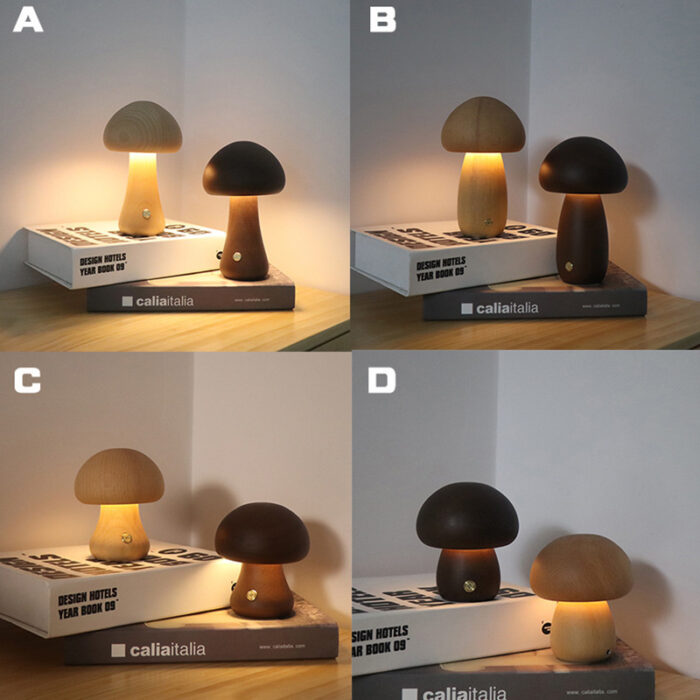 ForestGlow™ Wooden Mushroom LED Lamp - Image 5