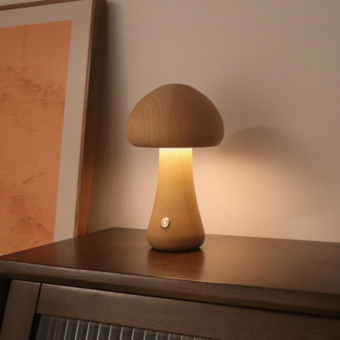 ForestGlow™ Wooden Mushroom LED Lamp - Image 8