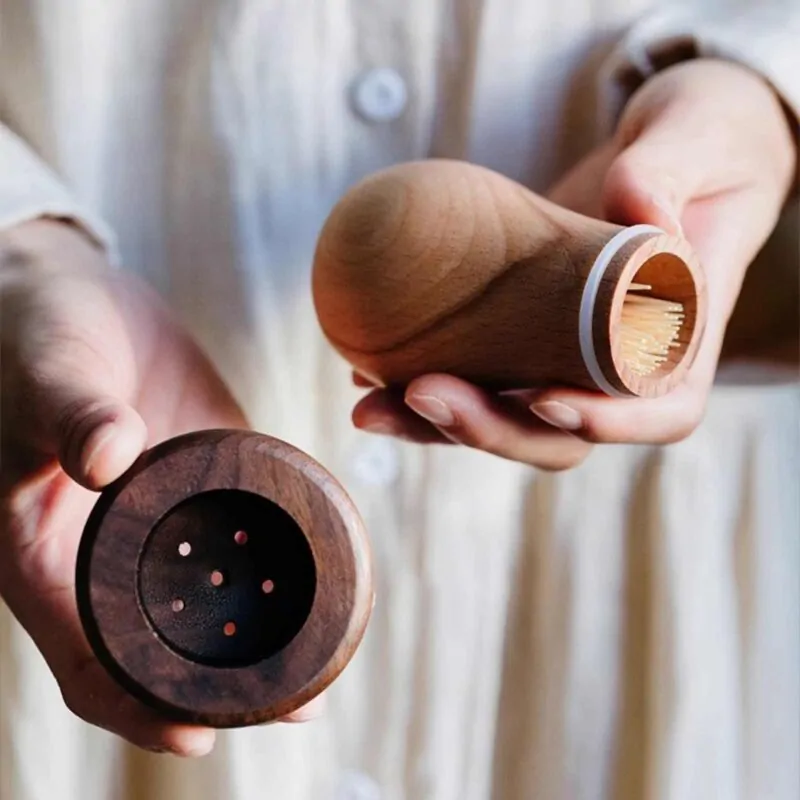 ForestCraft Wood Mushroom Toothpick Dispenser Kooihaus.com