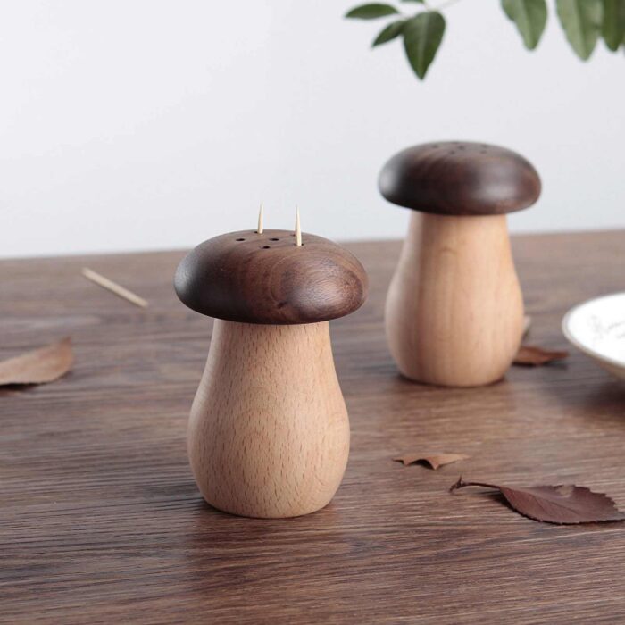 ForestCraft Wood Mushroom Toothpick Dispenser Kooihaus.com