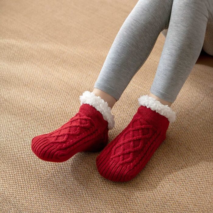 Warm Winter Knitted Home Socks - Image 6