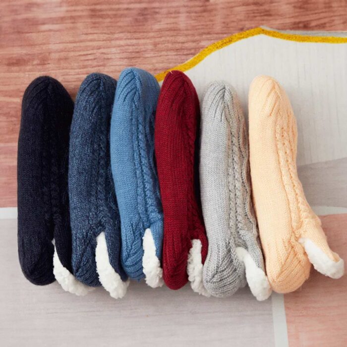 Warm Winter Knitted Home Socks - Image 12