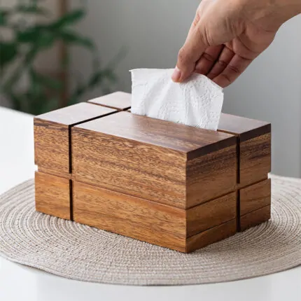 Walnut Elegance Tissue Box