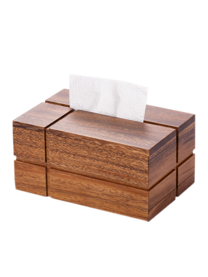 Walnut Elegance Tissue Box - Image 2