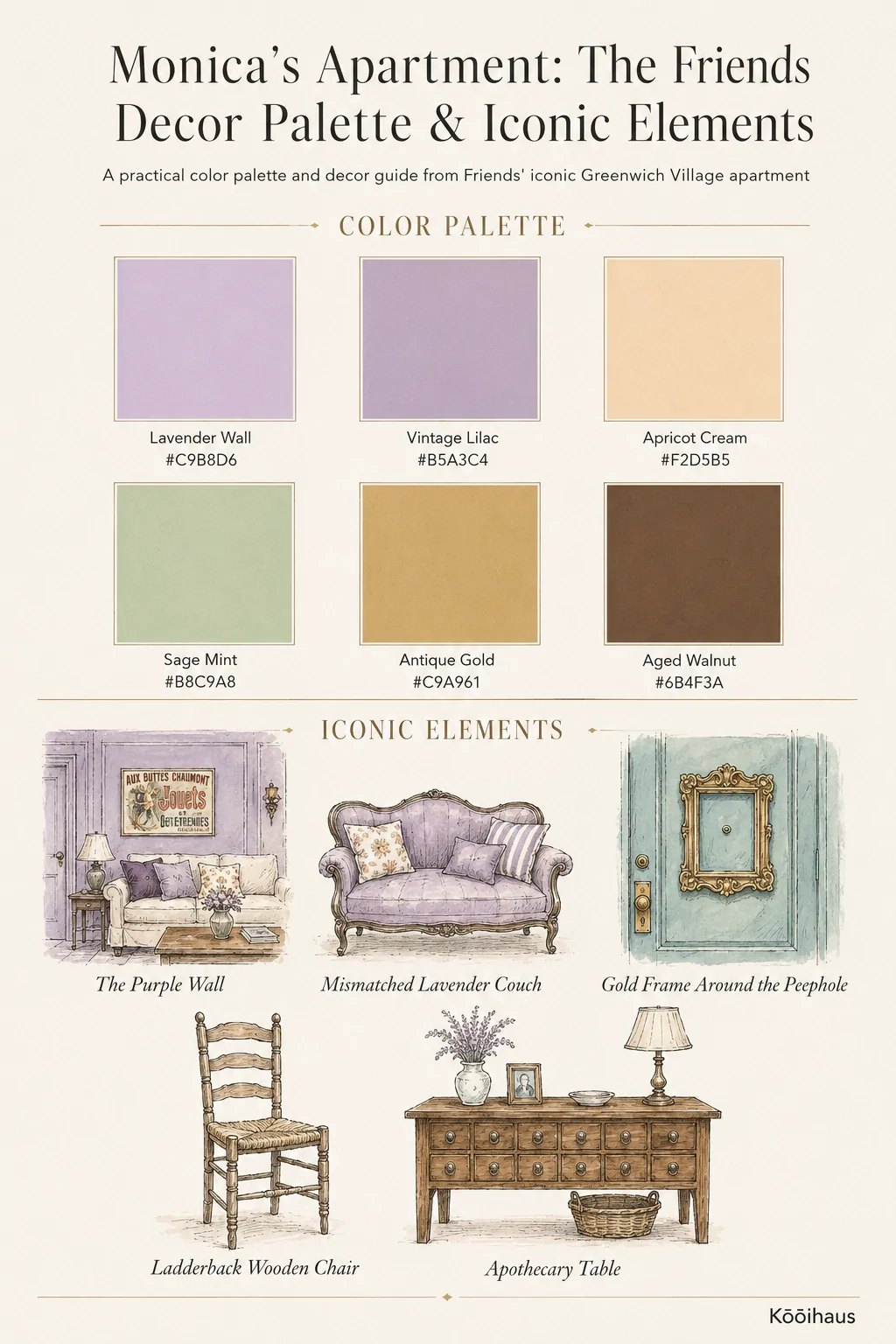 monicas apartment friends color palette kooihaus.com