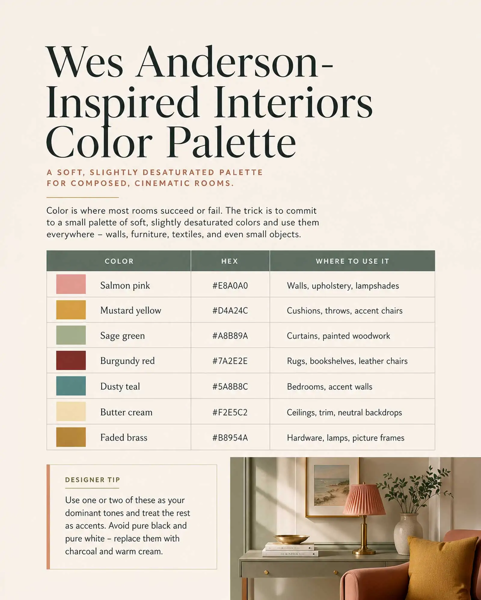 wes anderson interiors color palette kooihaus.com