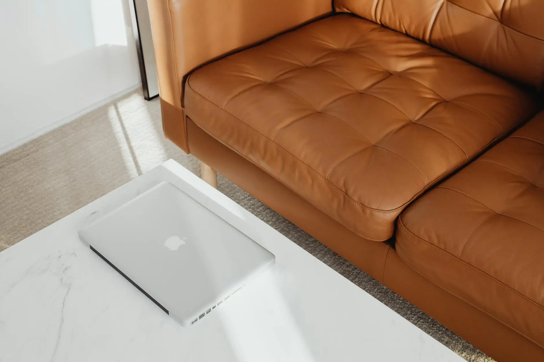 Quality leather sofa in a curated modern living room — investment furniture
