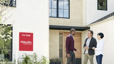 Redfin home for sale sign outside a residential property