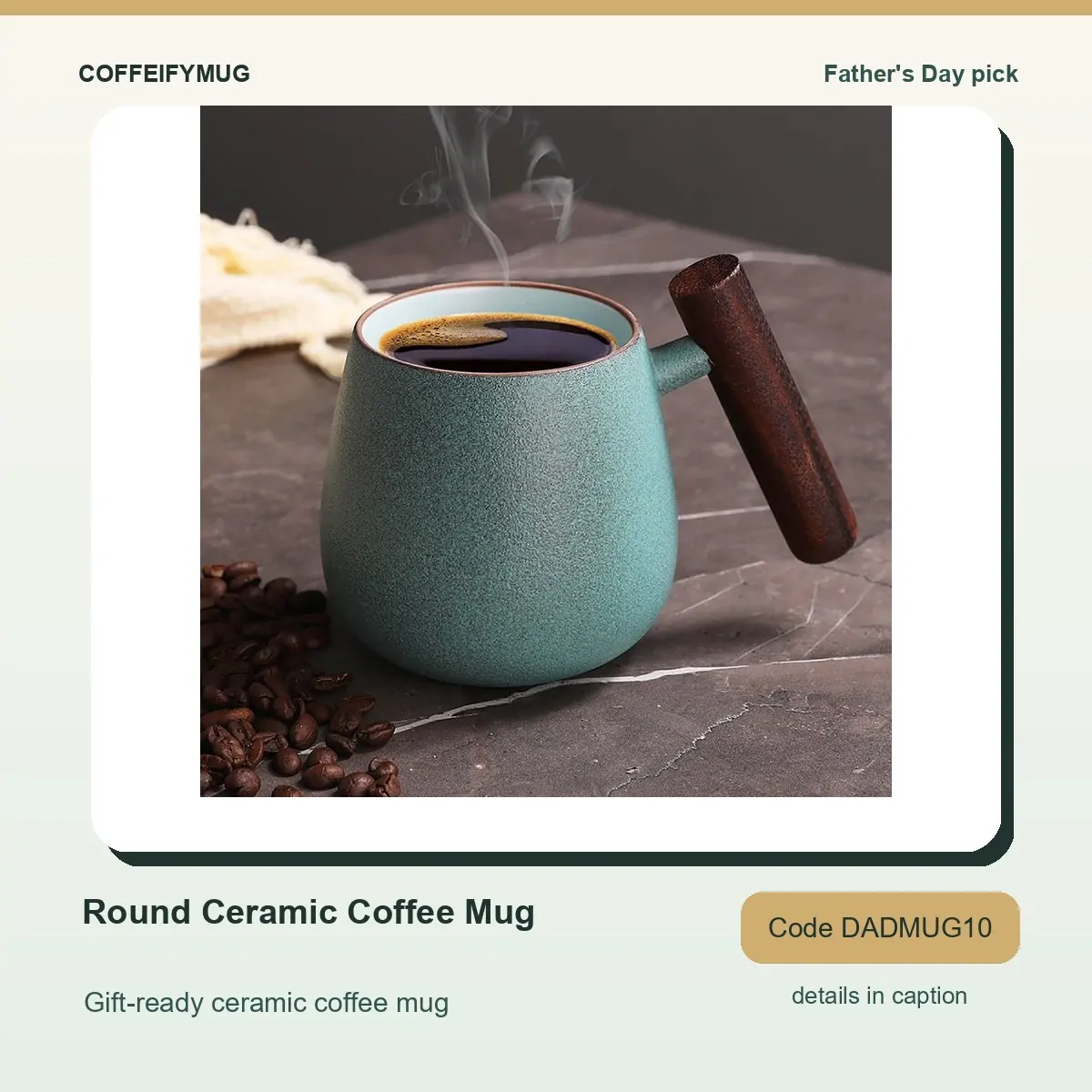 Round coffee and tea mug shape example for a coffee corner