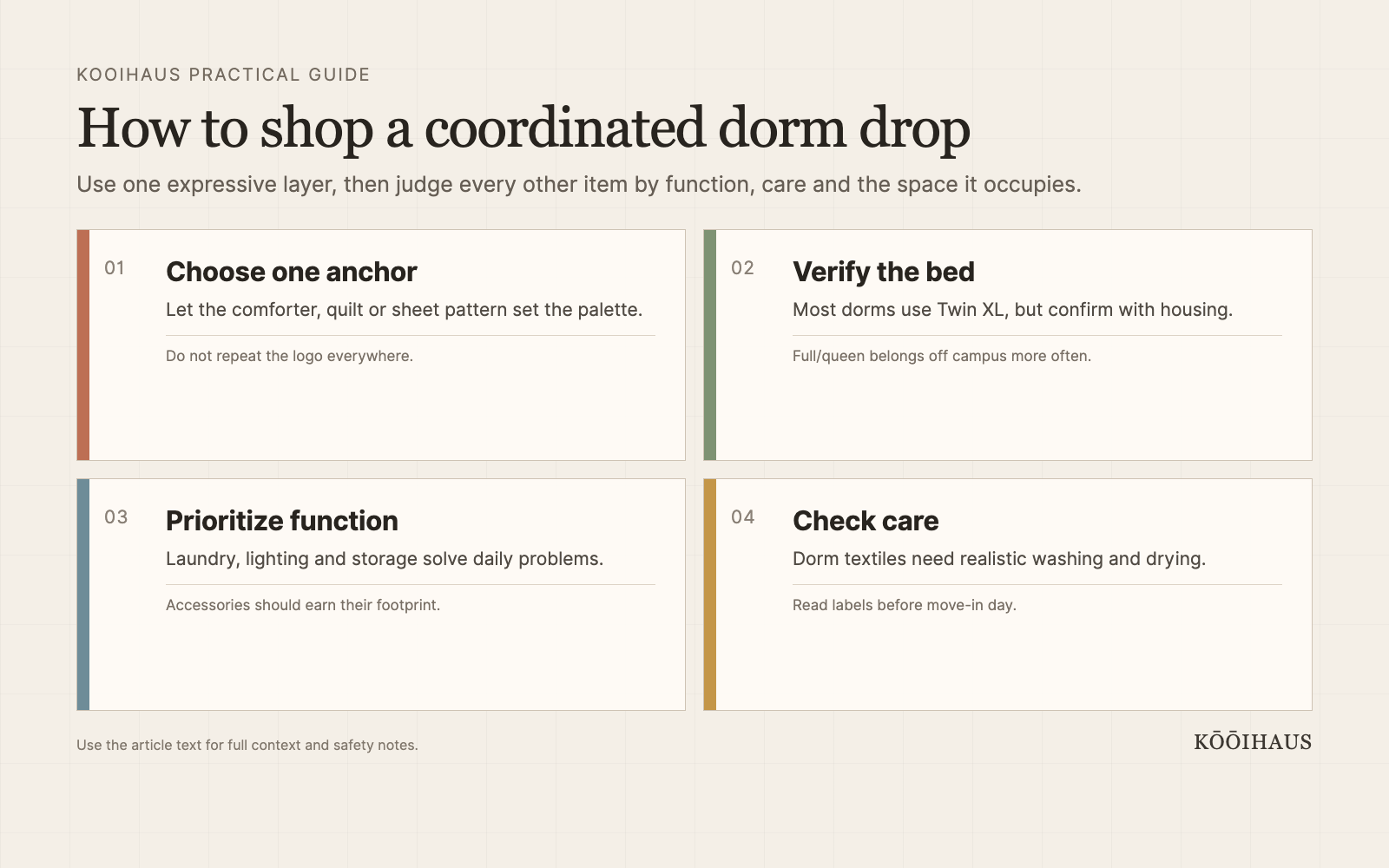 How to shop a coordinated dorm drop