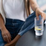Clear ribbed tumblers on a restrained dining table