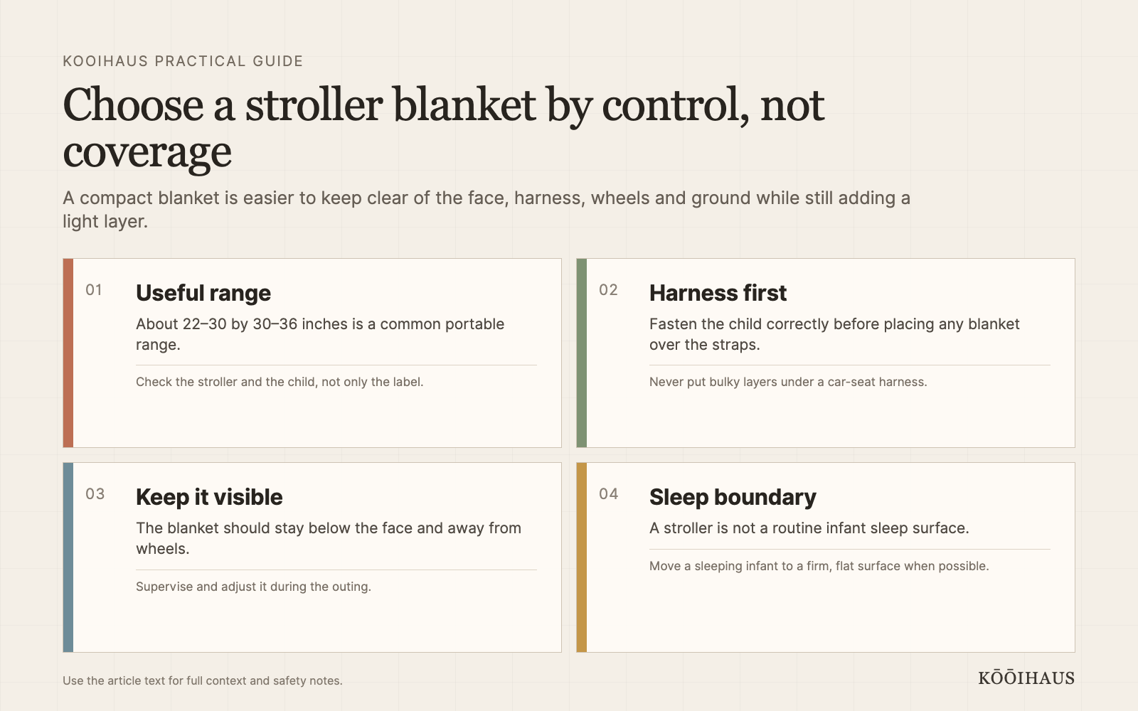 Choose a stroller blanket by control, not coverage