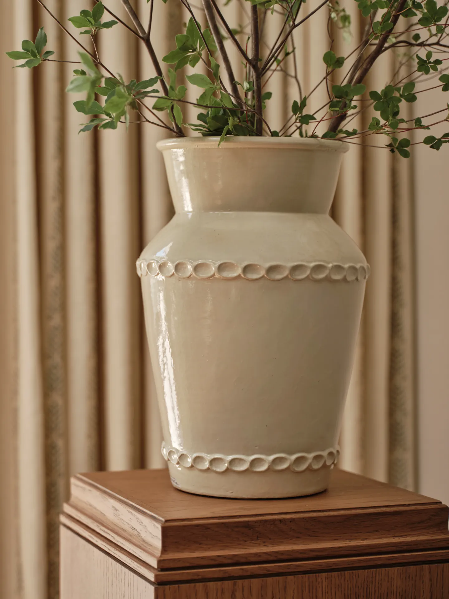 Brown ceramic vase with greenery from the Target This Oak House collection