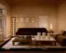 Baisi Guadagnino for Zara Home campaign room with sofa, armchairs, tables and sculptural lighting